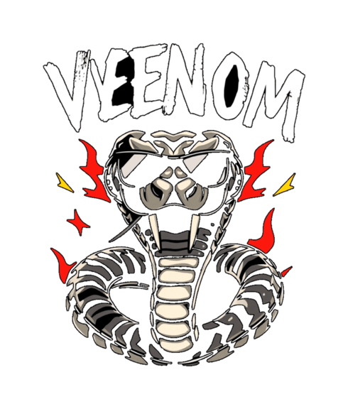 text "venom" with a cobra