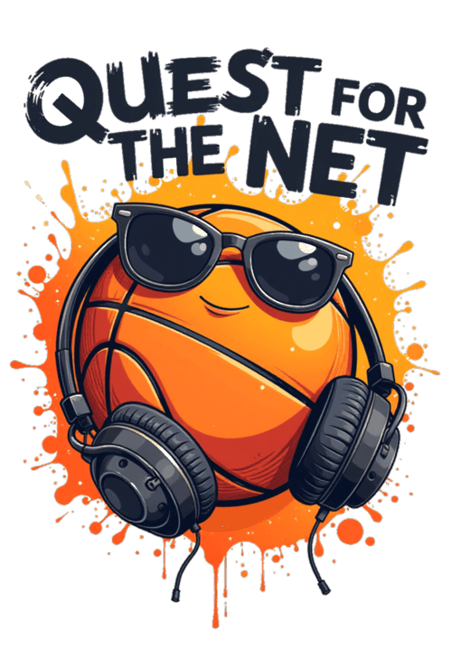 Basketball with text Quest for the net